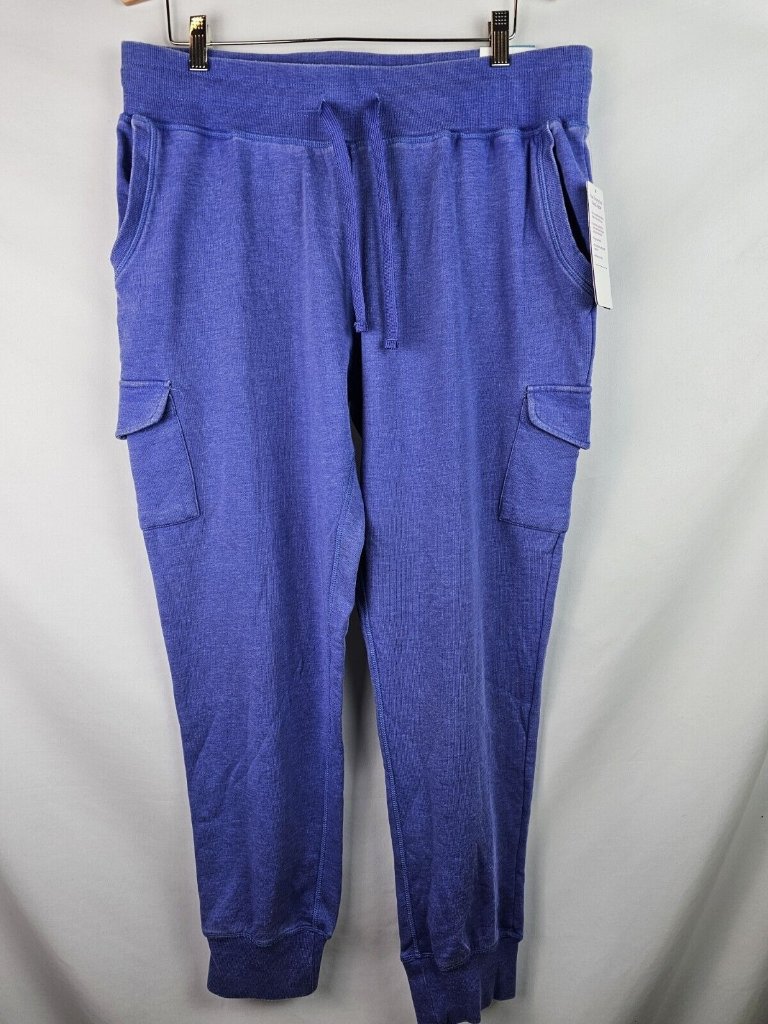 Free Country Free2b Womens Jogger Pants Size Xl Blue Terry Activewear Cargo Pant